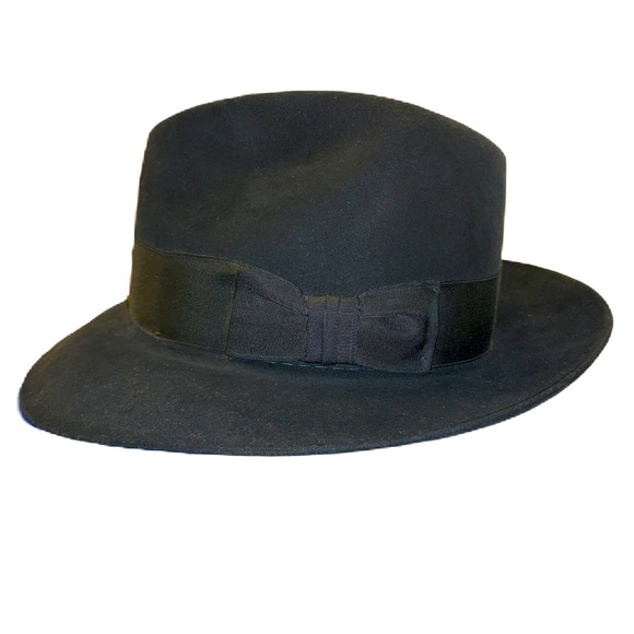 Vintage Stetson “The Imperial” Key Club Fedora Hat 7 1/4 Ultimate Finish Black - Picture 1 of 15